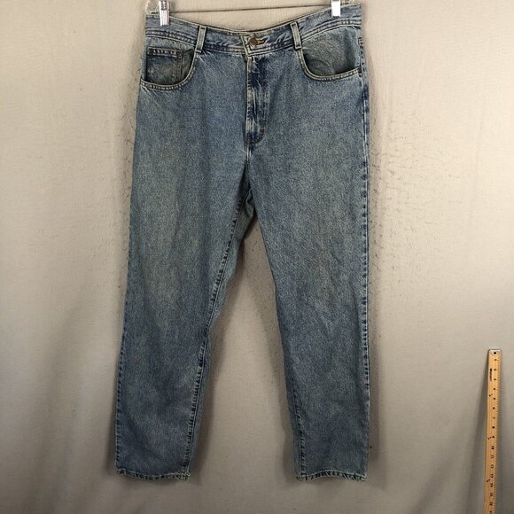 Vintage Structure Jeans Mens 36L Blue Denim Loose Baggy Y2K  Straight 90s Skater - Picture 1 of 16